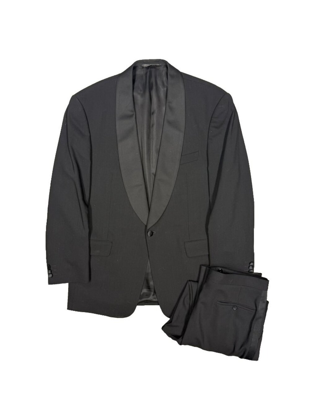 Coppley Tuxedo Shawl Collar 100% Wool Satin Silk Trim Canada Black 40R 34x29